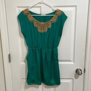 Solemio Emerald Green Daytime Dress - Size Small